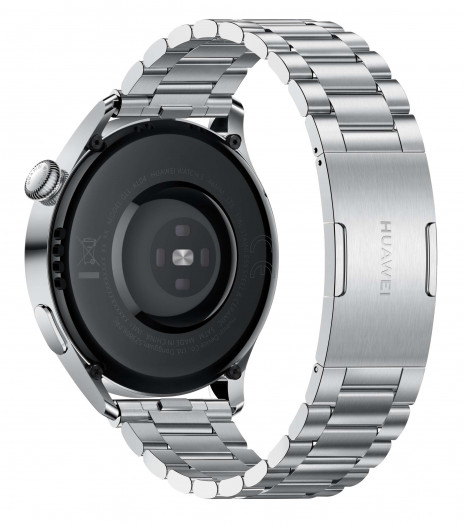 Auf der Rückseite ist ein Pulsmesser eingebaut, ausgeliefert wird die Smartwatch mit Harmony OS. (Bild: Huawei)